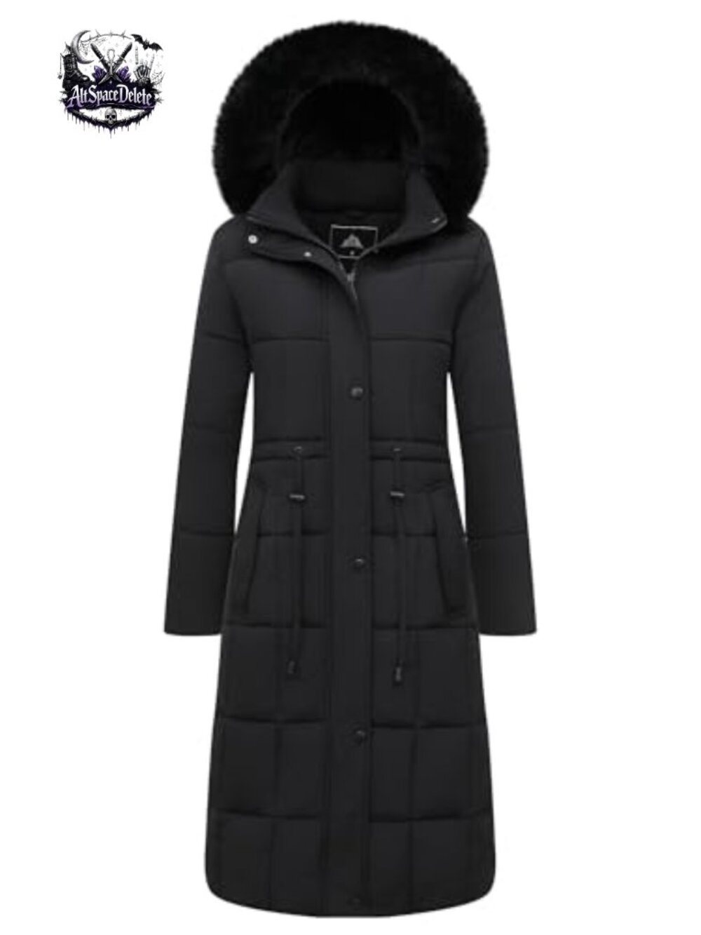 Women's Long Waterproof Parka Down Jacket Faux Fur Hood Winter Coat